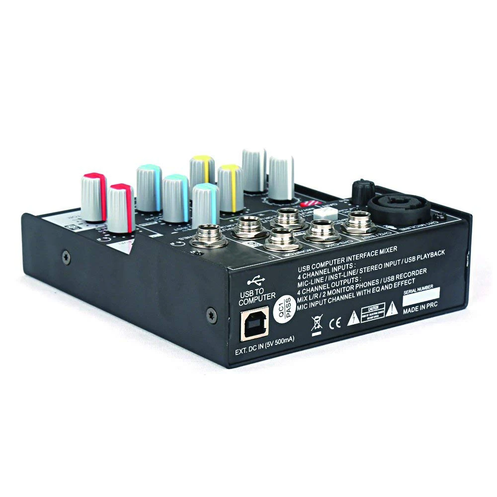 Sound Card Audio Mixer,Usb Audio Interface,48v Phantom Power Supply For