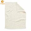 Factory OEM wash sofe timeless elegant cotton babys cable throw knit blanket