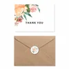 Wholesale Custom Floral Thank You Gift Cards match Kraft Paper Envelopes and Stickers