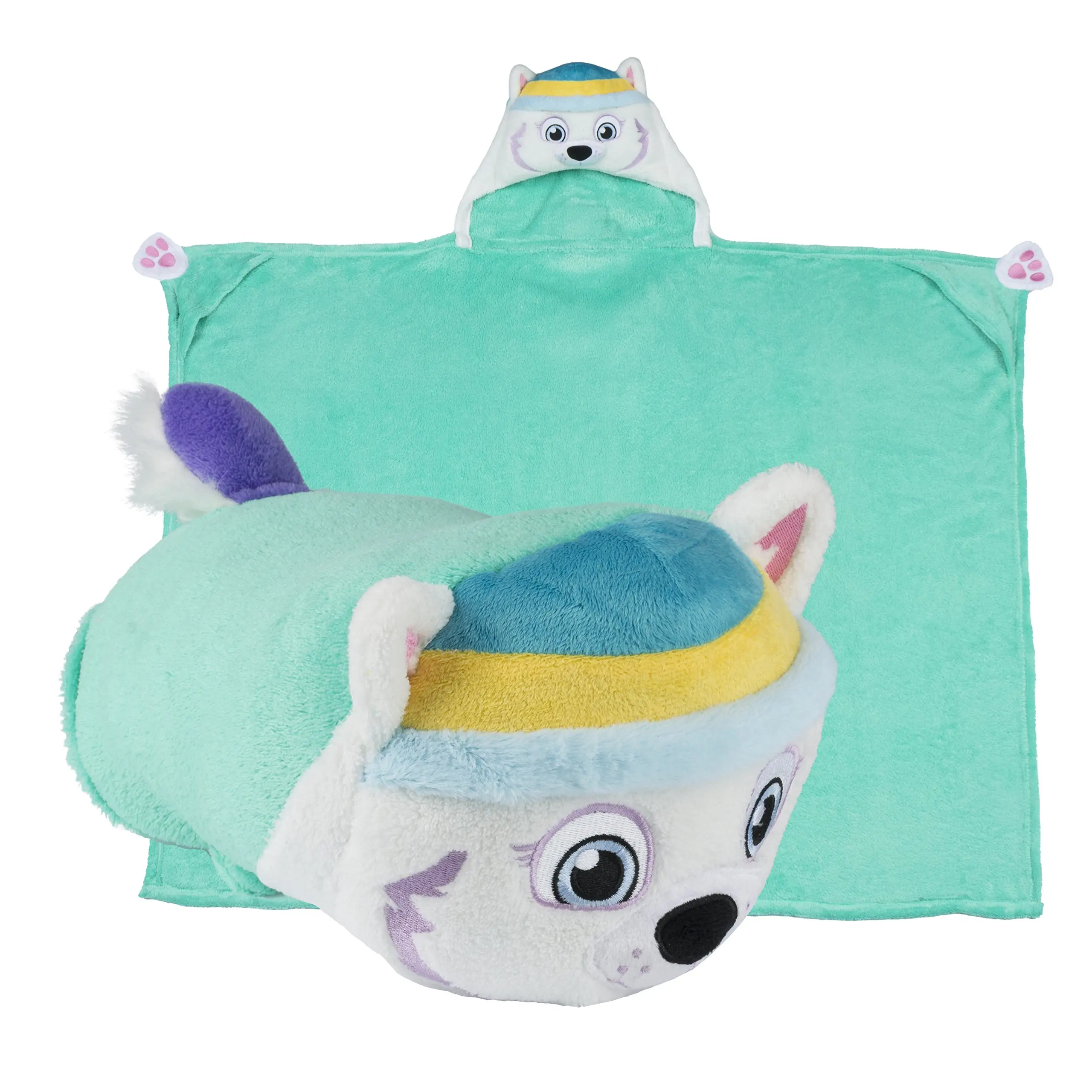 Comfy Critters Stuffed Animal Blanket – PAW Patrol Everest – Kids huggable pillow and blanket perfect for pretend play, travel, nap time.