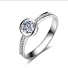 fine jewelry wedding jewelry for bride 18k white gold bezel setting moissanite diamond ring