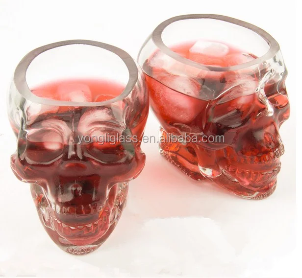 Lead free crystal skull shot glass ,crystal skull beer glass