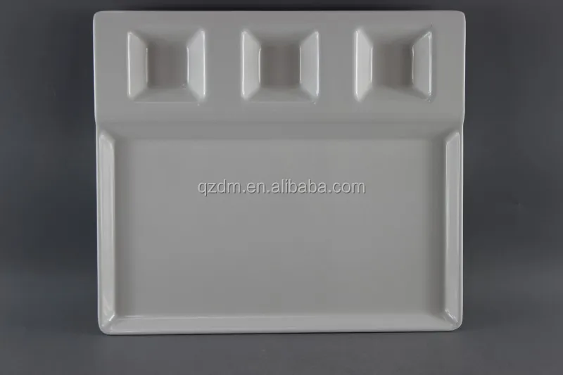 White Melamine Serving Plate for Restaurant