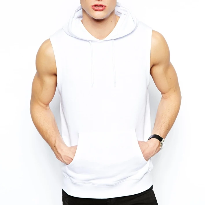 blank sleeveless hoodie