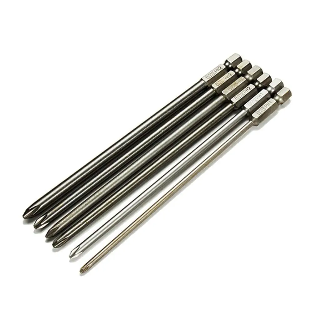 Hand Tools Cross Screwdriver bit 6pcs 150mm 3mm-6mm Magnetic Hex Cross Head Screwdriver Bit Set Electric Screwdriver