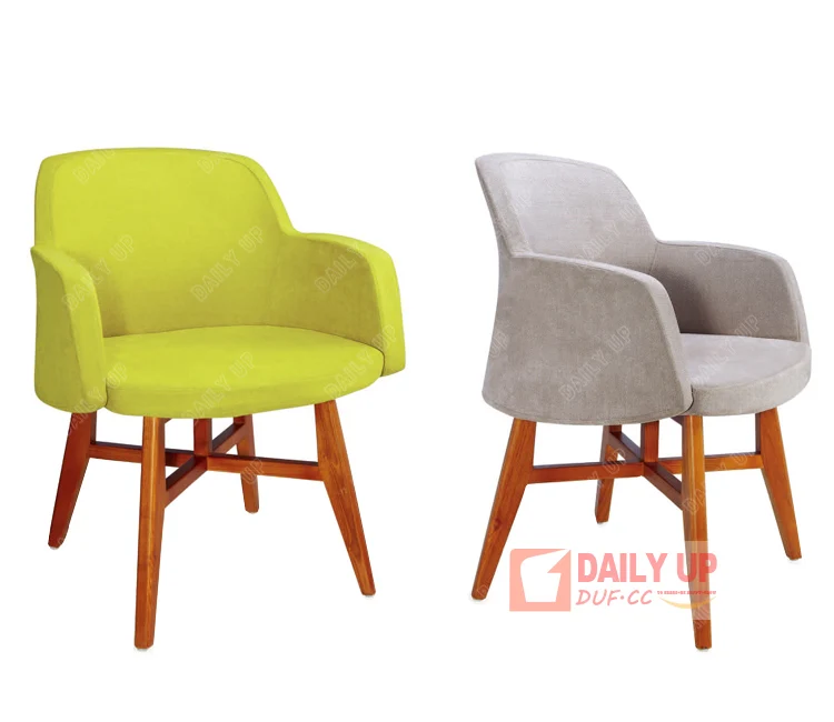 Chinese Dining Chair Modern Luxury Restaurant Chairs Really Wooden Frame Armrest Living Room Fabric Sofa Chair Chinese Supply