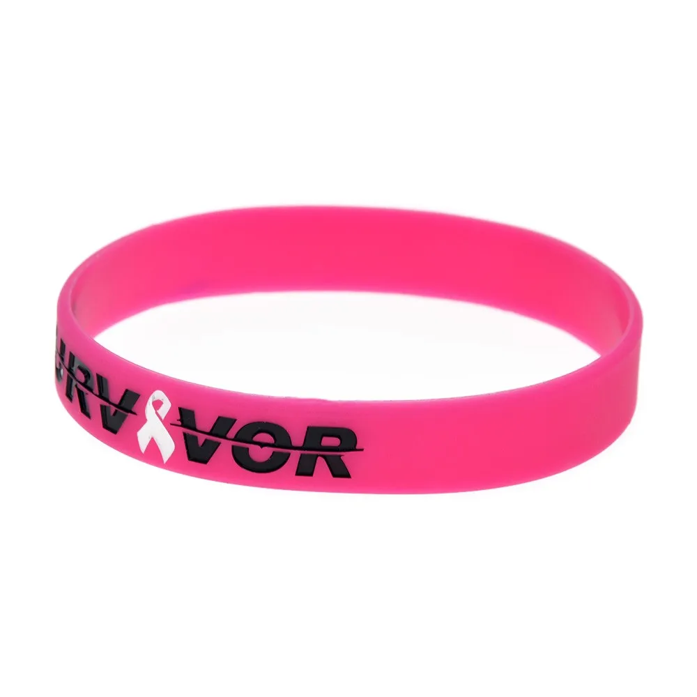 Wholesale 50pcs/lot Survivor Silicone Wristband For Cancer Awareness