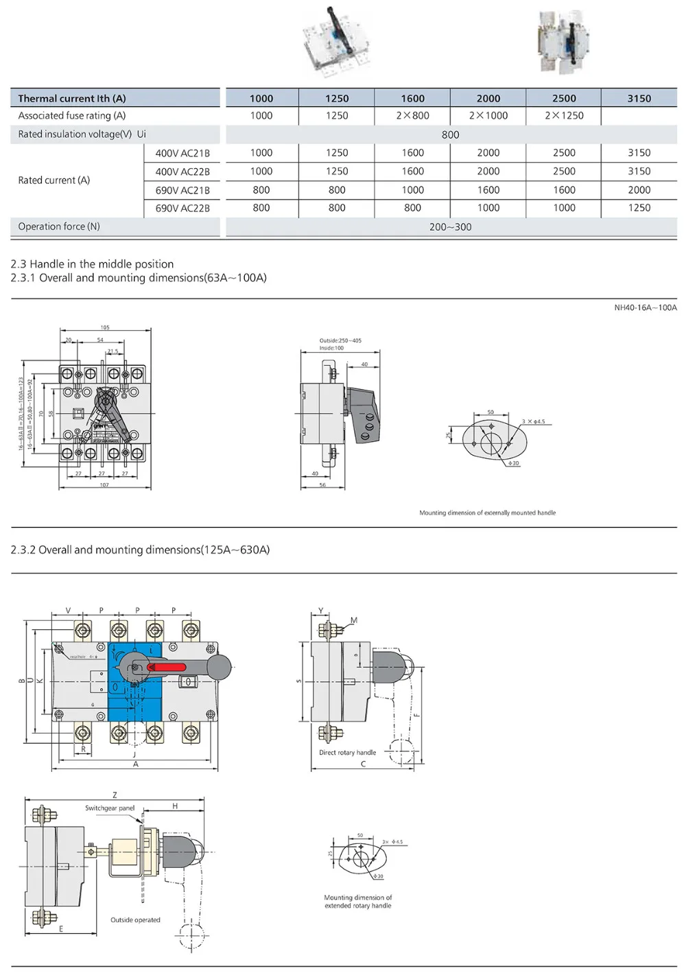 Выключатель разъединитель nh40. Nh40-125/3 Размеры. Nh40-630/3cs. Nh40-1000/3cs.