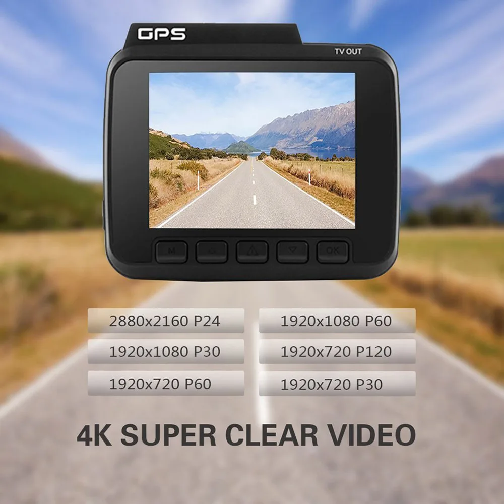 Dual Lens Car Camera Recorder H.264 Ultra Hd 2160p Gps Logger G-sensor