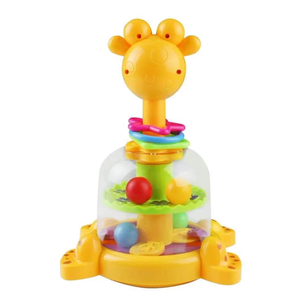 Baby Funny Rotary Baby Rattle Swirl Ball Giraffe Spinner With Colorful ...