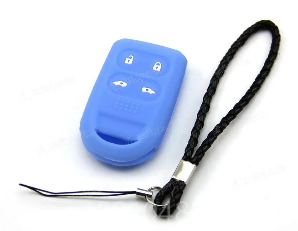4 Buttons Dark Blue Silicone Cover Remote Smart Key Case Shell For Honda Odyssey