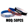 Sports Silicone Charm Rubber College Football Team Bracelets With Silk Printing Engrave