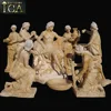 Outdoor garden decoration travertine carving life size roman statues