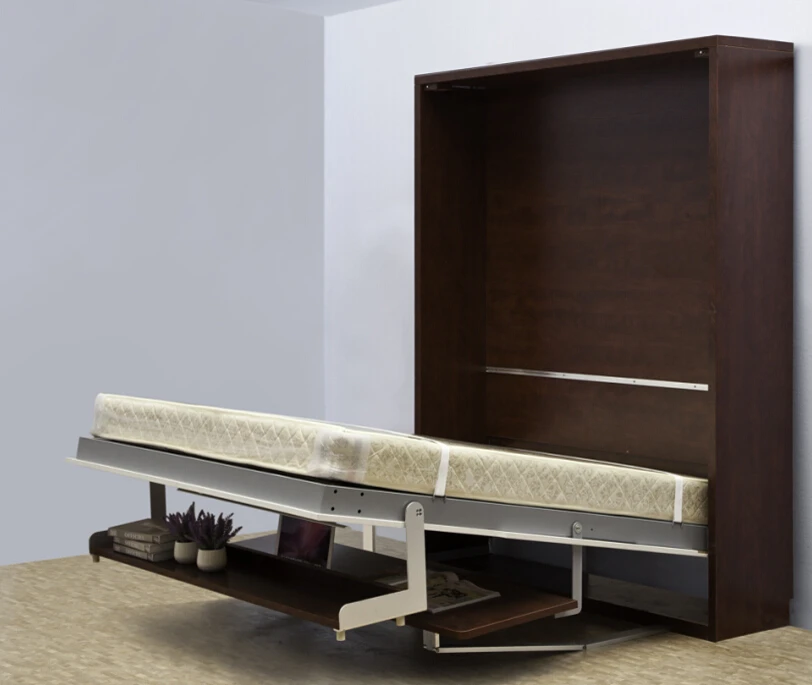 High Quality Wooden Folding Wall Bed,Hidden Wall Bed Murphy Bed With Desk And Shelf,Pull Down