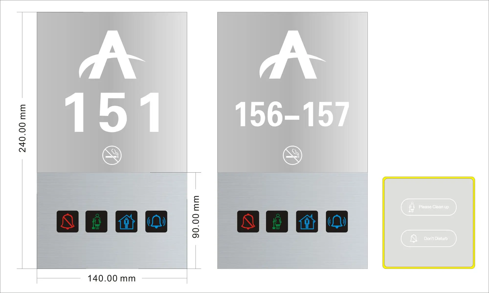 Hotel Doorplate Touch Doorbell Switch Wire Door Chime Room Number