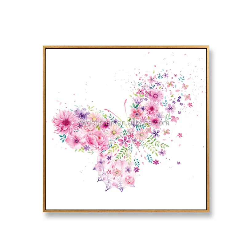 Watercolor Flowers Butterfly Wall Art Framed Canvas Prints Painting Buy Canvas Prints Framed Canvas Prints Watercolor Flowers Butterfly Wall Art Product On Alibaba Com