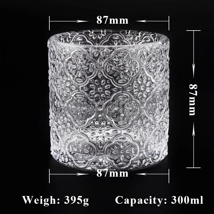 Luxury embossed glass votive candle holder home decor in bulk