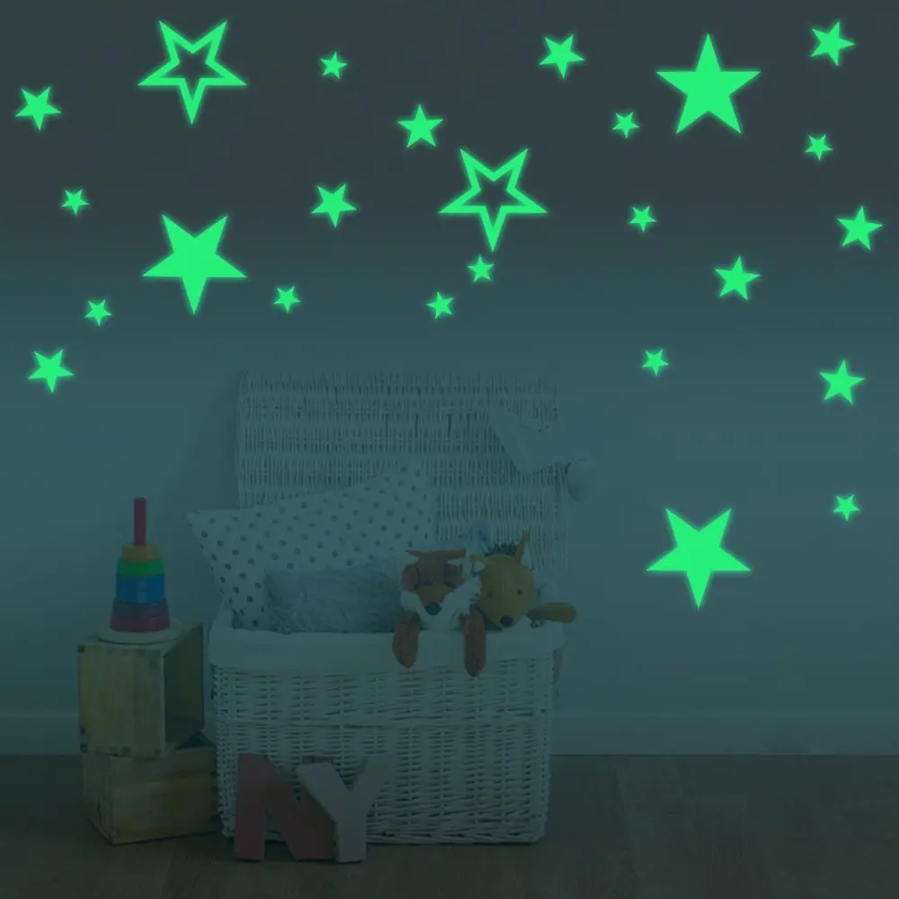 Bestoyard 100pcs Glow In The Dark Stars Wall Stickers Luminous