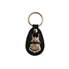 1970s Car Logo Style MY Initials Black Leather Tag KeyChain Ring