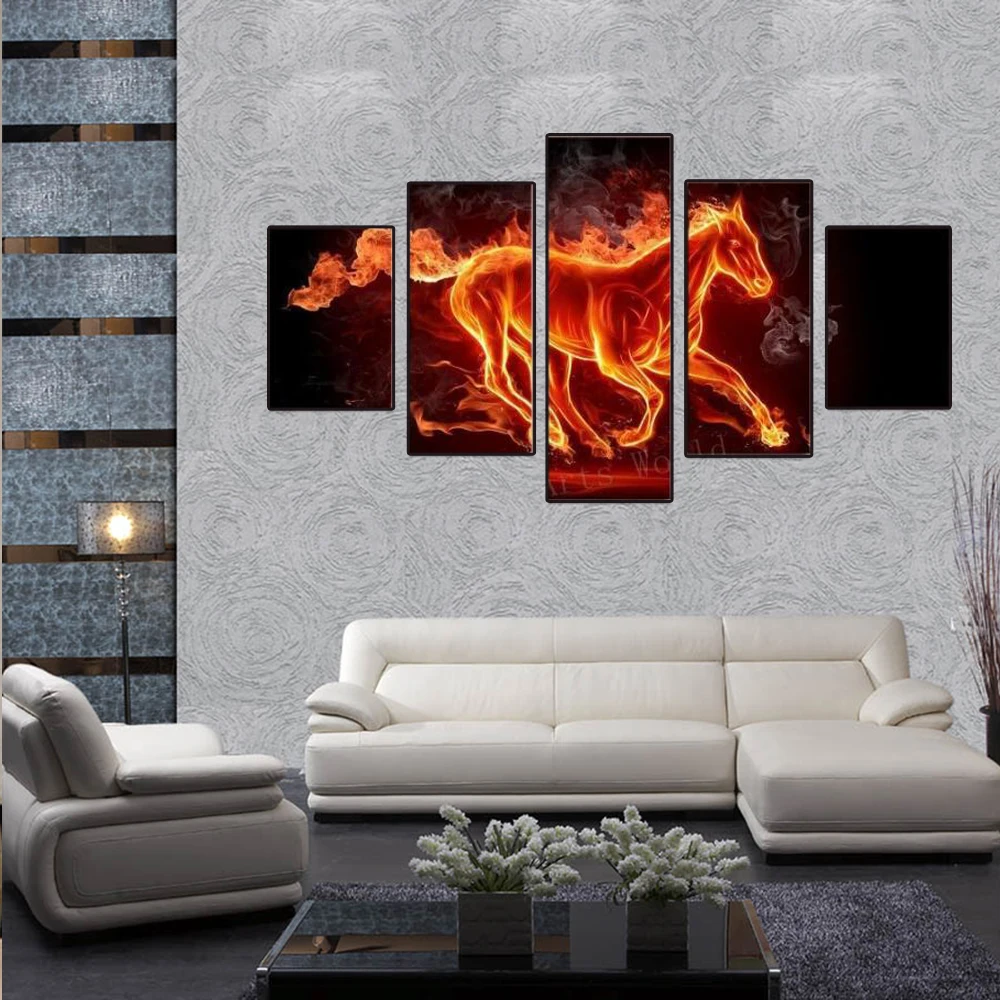 Modern Home for living room art wall Decor horse Oil painting printed on canvas