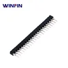 1.27mm pitch single row 1x15 15ways round female header pin connector sockets right angle 90 degrees