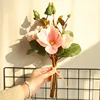 Hot sale artificial flower silk white edge pink magnolia