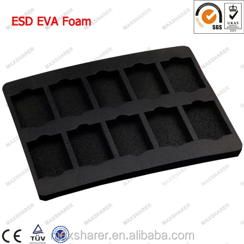 Black Ixpe Esd Foam Sheets Anti Static Eva Conductive Foam Pcb Box