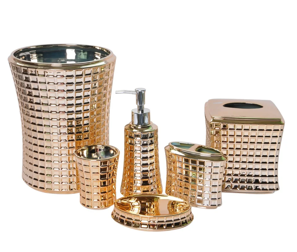 Top Sale Pretty Design Gold Plated Bathroom Accessories For 5 Star Hotel Bath Set Buy Bathroom