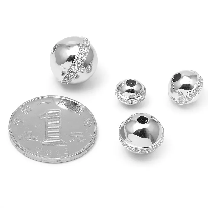 Xd Sb152 925 Sterling Silver Cz Global Silver Spacer Beads 925 Sterling