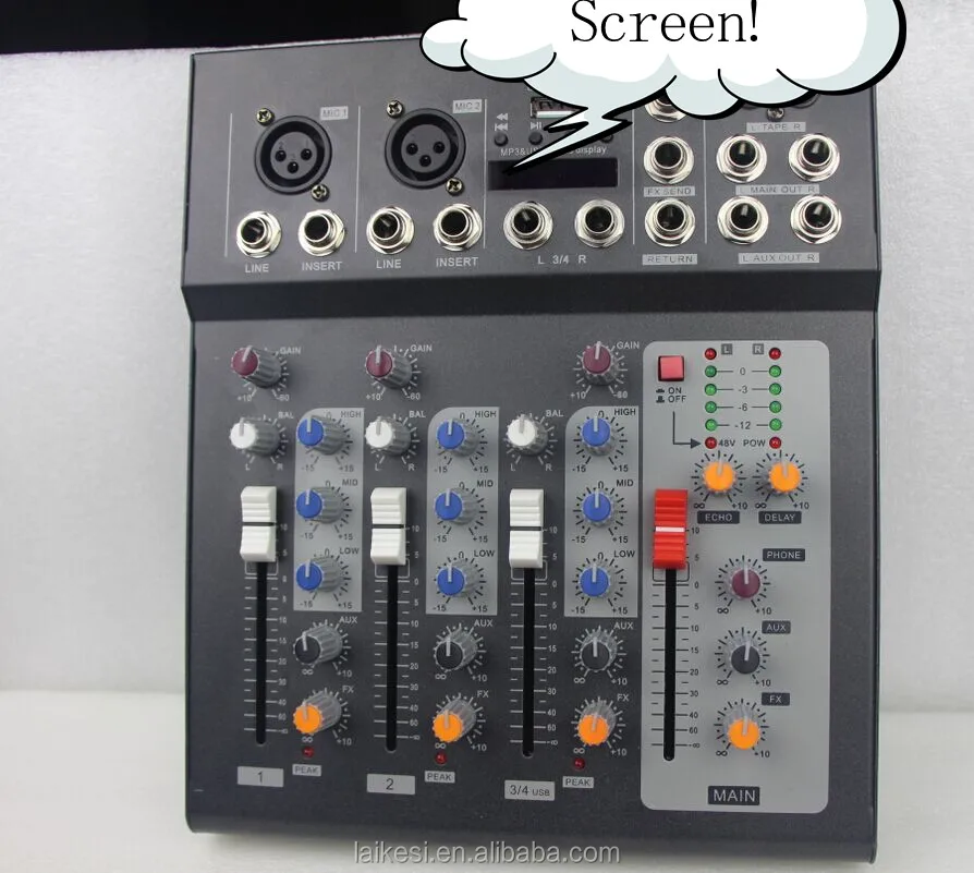 New Updated F4 Series Audio Mixer For Sale With Screen,Small Audio