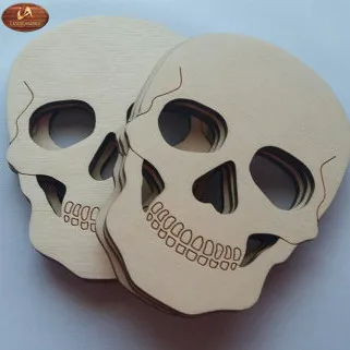 Wooden Laser Cut Shapes Various Sizes Gothic Sugar Candy Skull Topper Design 2 
