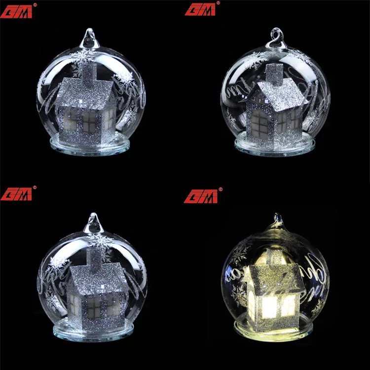Wholesale Personalized Clear Hand Blown Glass Christmas Ball Ornaments