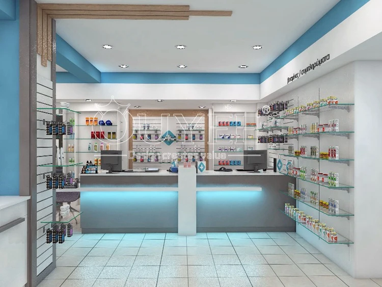 Professional 3d Max Showroom Pharmacy Interior Design With Lights - Buy