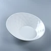 Wholesale cheap unique design angled white ceramic porcelain salad serving bowl plate