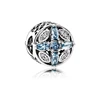 High Quality Light Blue Crystal Fashion girl Frost 925 Silver Charm fits for bracelet