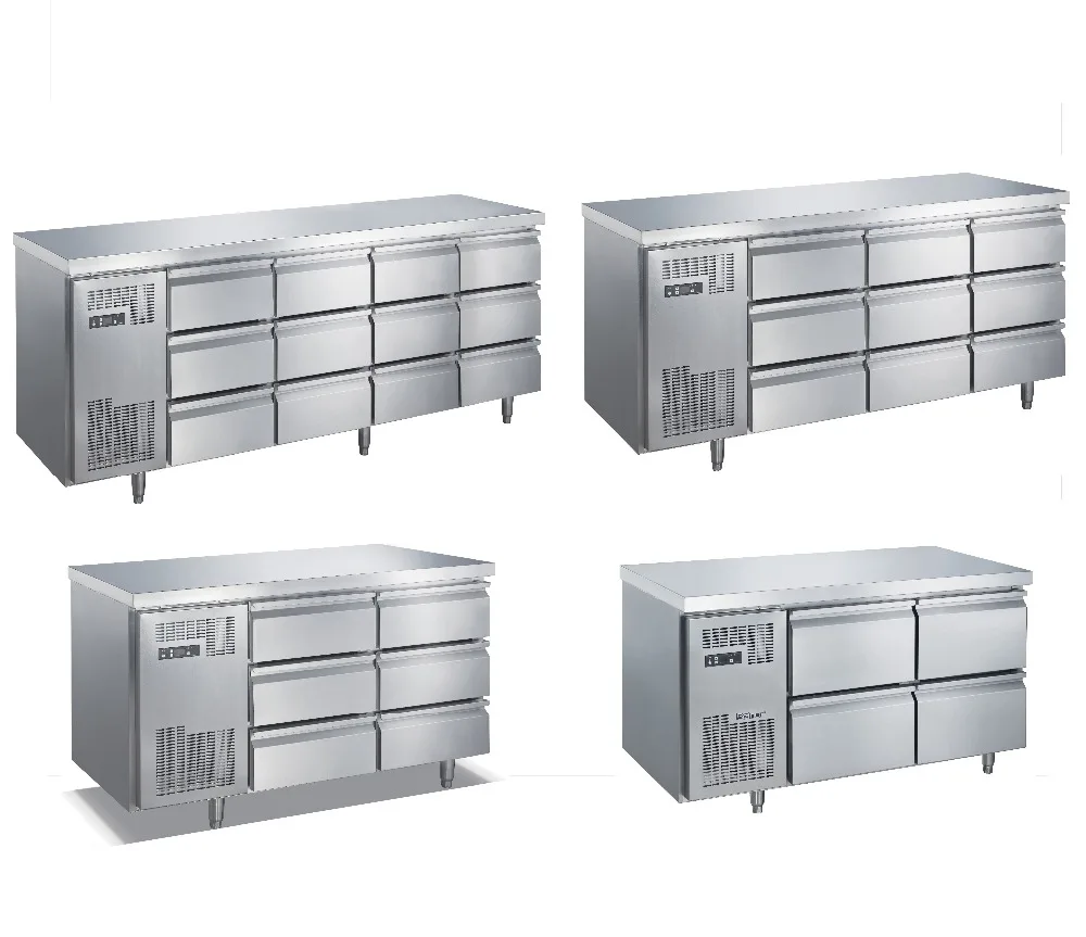 Stainless Steel Under Counter Fridge 12 Drawers Worktable Chiller Buy