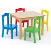 Colonial teak furniture colourful folding wood furniture kids study and play table and chair