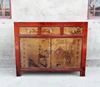 Antique hand painted china country classic furniture solid wod living room cabinet