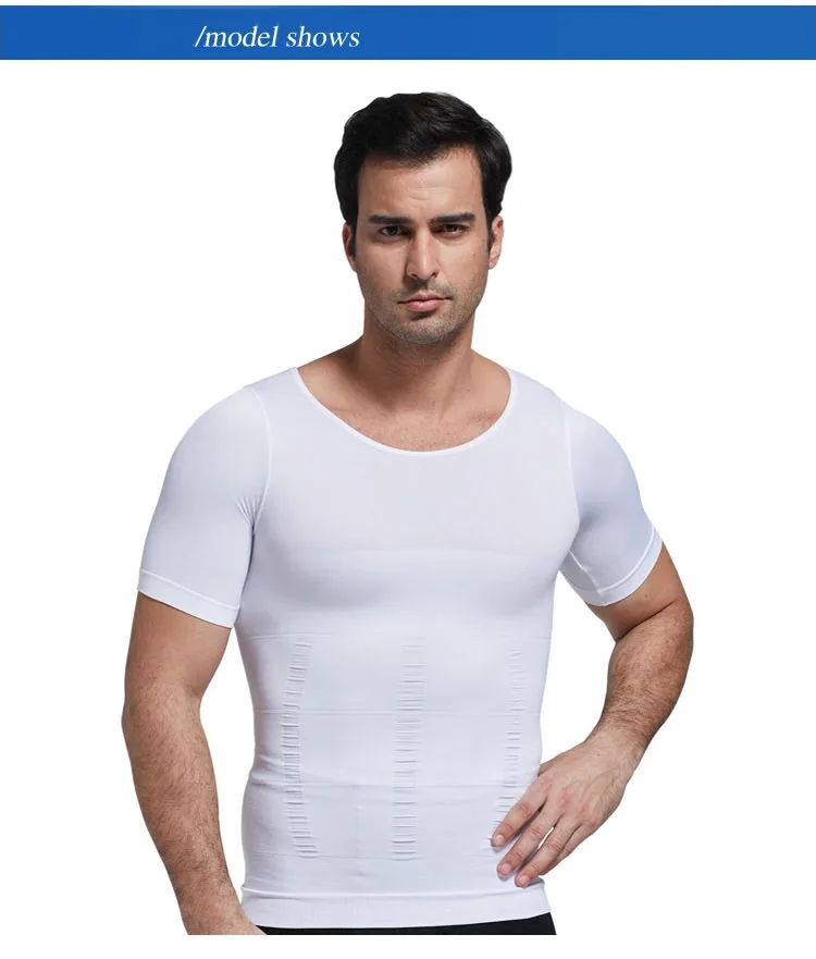 Mens Body Shaper Slimming Vest Stomach Trimmer Undershirt Fitness Short ...