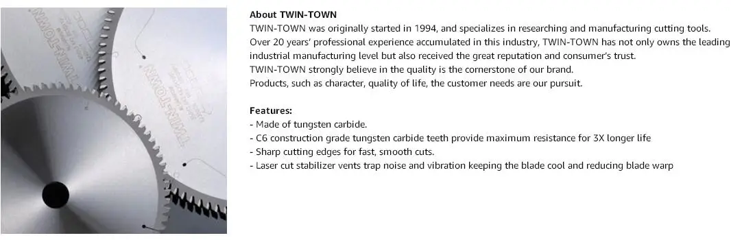 Details about   TWIN-TOWN 12-Inch 60 Teeth Steel And Ferrous Metal Saw Blade With 1-Inch Arbor 