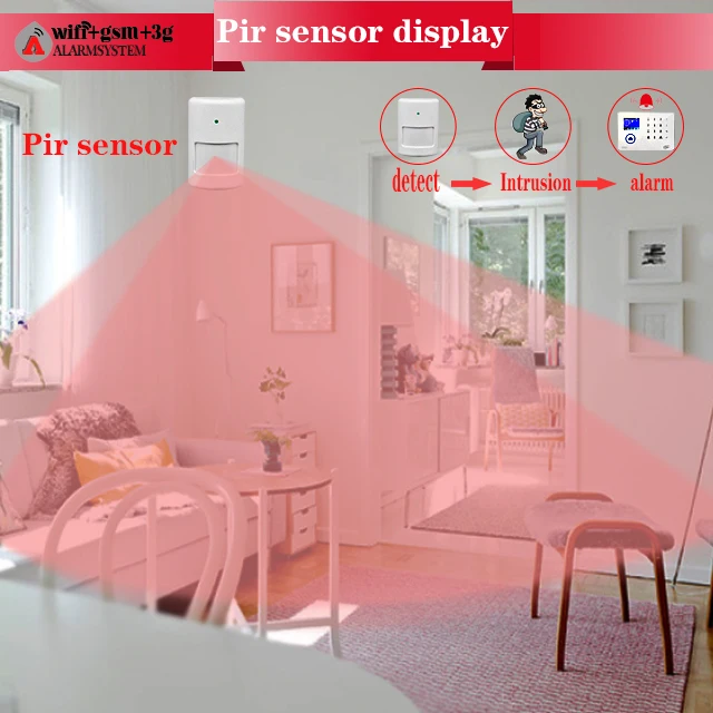 Intruder WIFI GSM Alarm System With 8 Kind of language TFT Touch Screen 3G Security Android IOS App support WIFI IP Camera