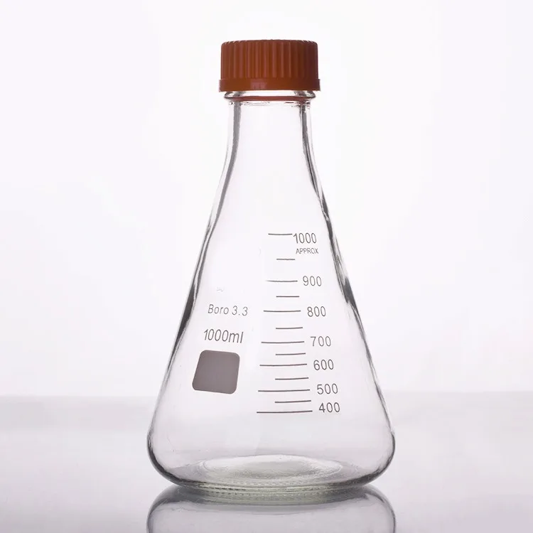 Lab Glass 250ml Erlenmeyer Flask with Screw Cap Products from Yancheng