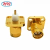 Male RF Connector SMA type square 4 holes flange solder cable connector plug