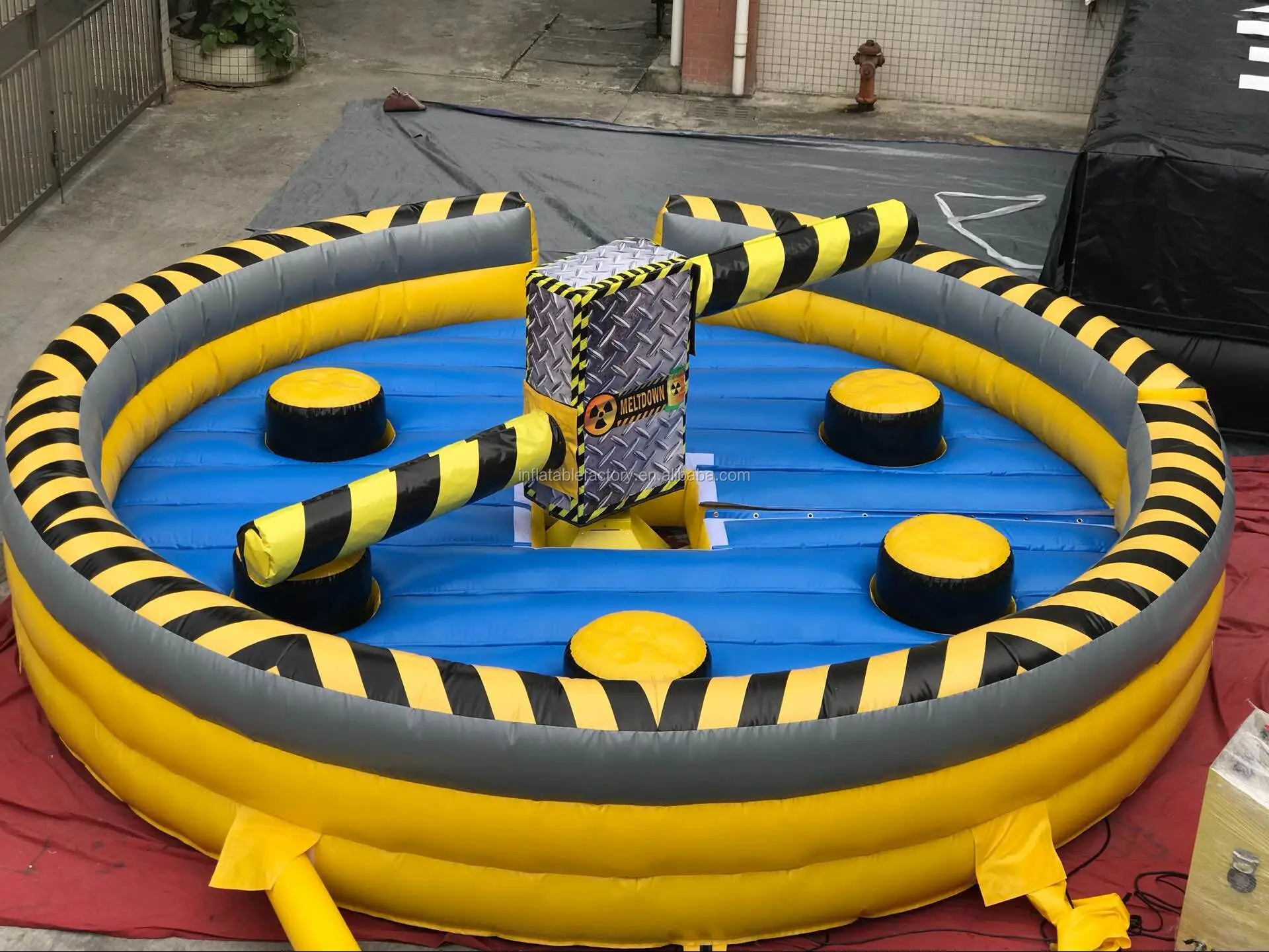 Factory price inflatable  wipe out meltdown game with mechanical for sale