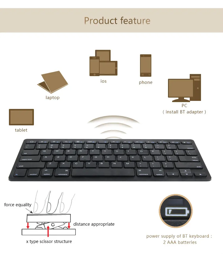 Stock Products Status chocolate wireless keyboard for tablet pc