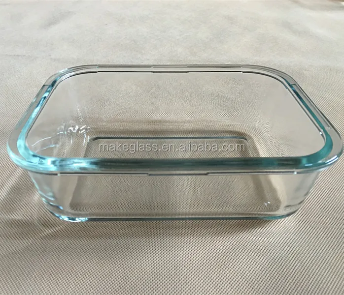 Square Microwave Transparent Glass Crisper Heat Resistant Glass Air ...