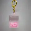 Wholesale Promotional Gift Aqua Crystal Acrylic Keyring Custom Floating Liquid Keychain