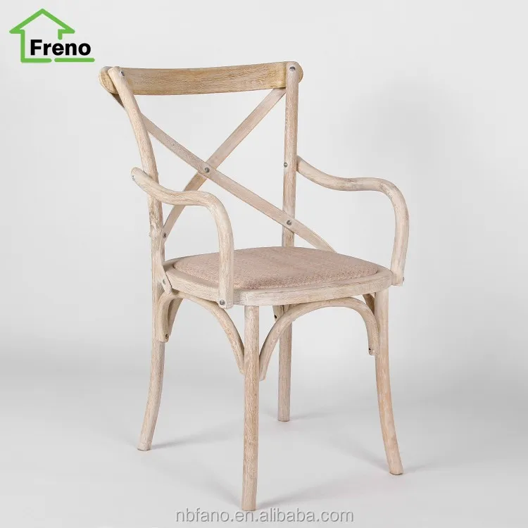 Fn3997 French Provincial Armrest Cross Back Wood Dining Chairs Buy