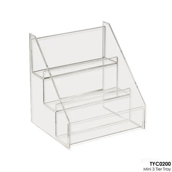 Counter Top Perspex Display Stand Desktop Acrylic Display Stand 3 Tier ...