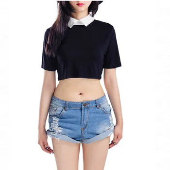 blank black crop top
